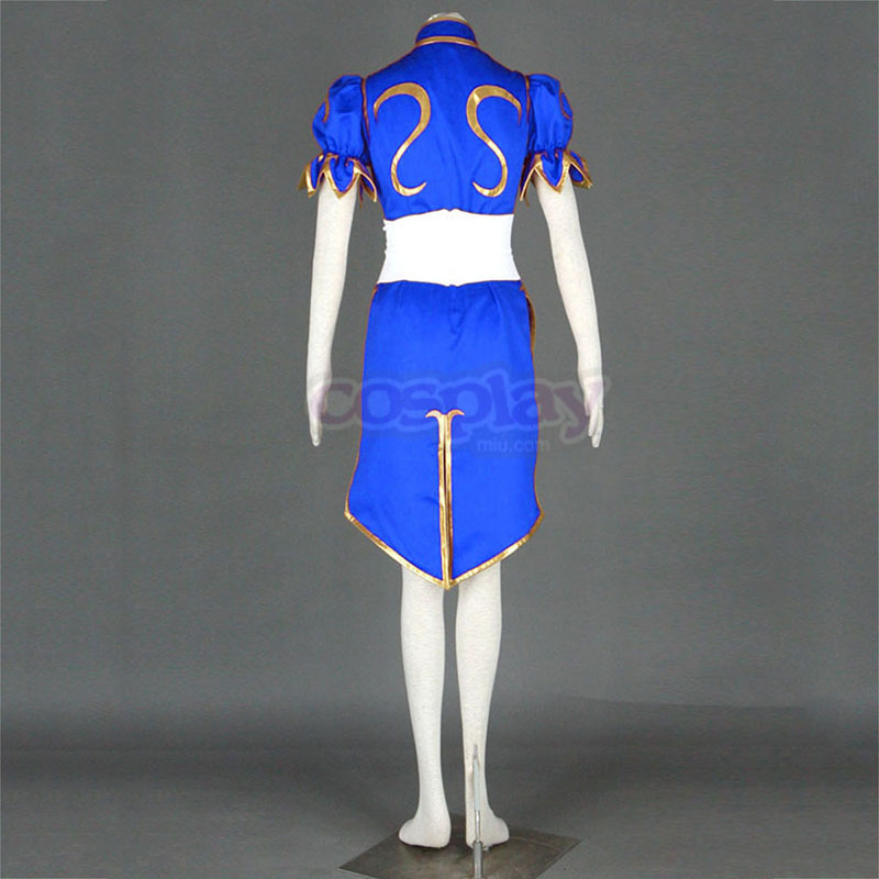 Street Fighter Chun-Li 1 Blå Cosplay Kostymer Online Butikken