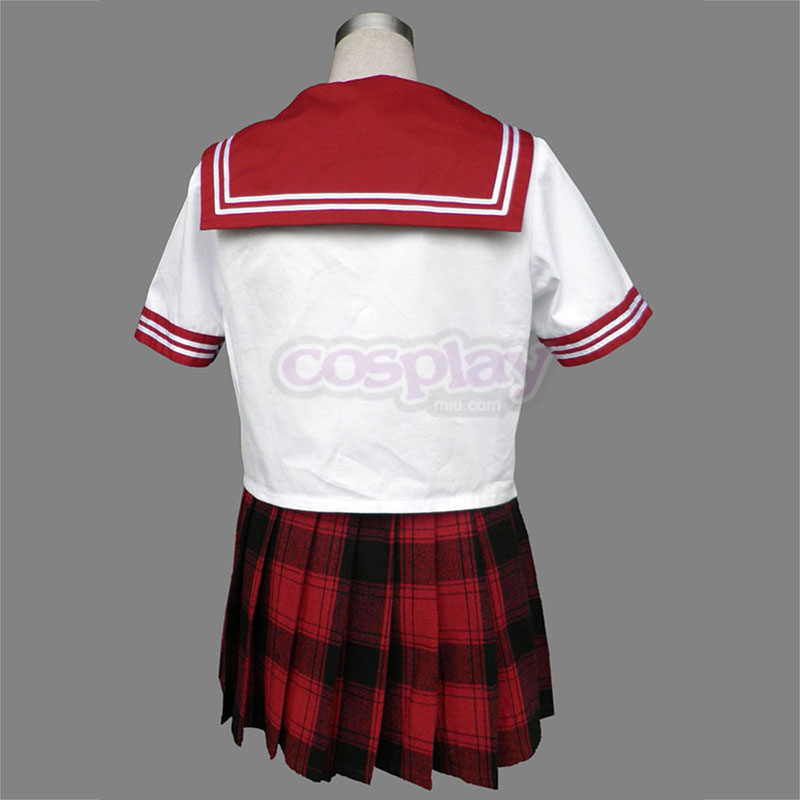 Sailor Uniform 6 Rød Grid Cosplay Kostymer Online Butikken
