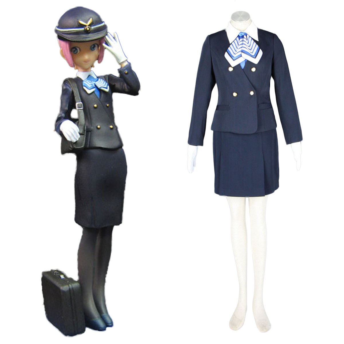 Aviation Uniform Kultur flyvertinne 7 Cosplay KostymerOnline Butikken