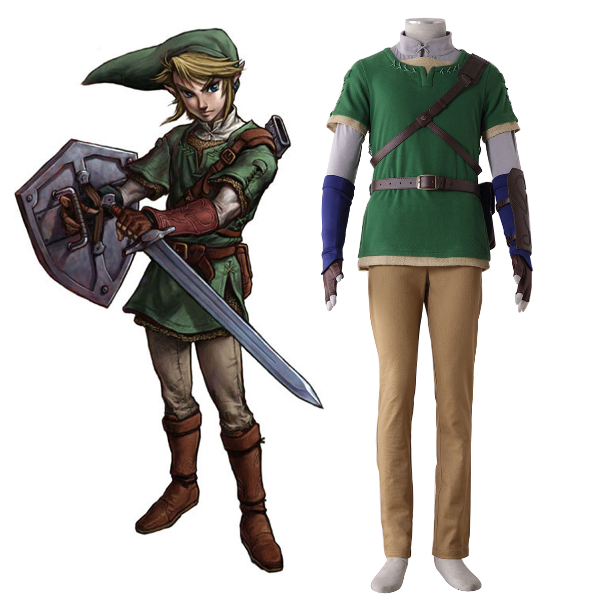 The Legend of Zelda Twilight Princess Link 4 Cosplay Kostymer Online Butikken