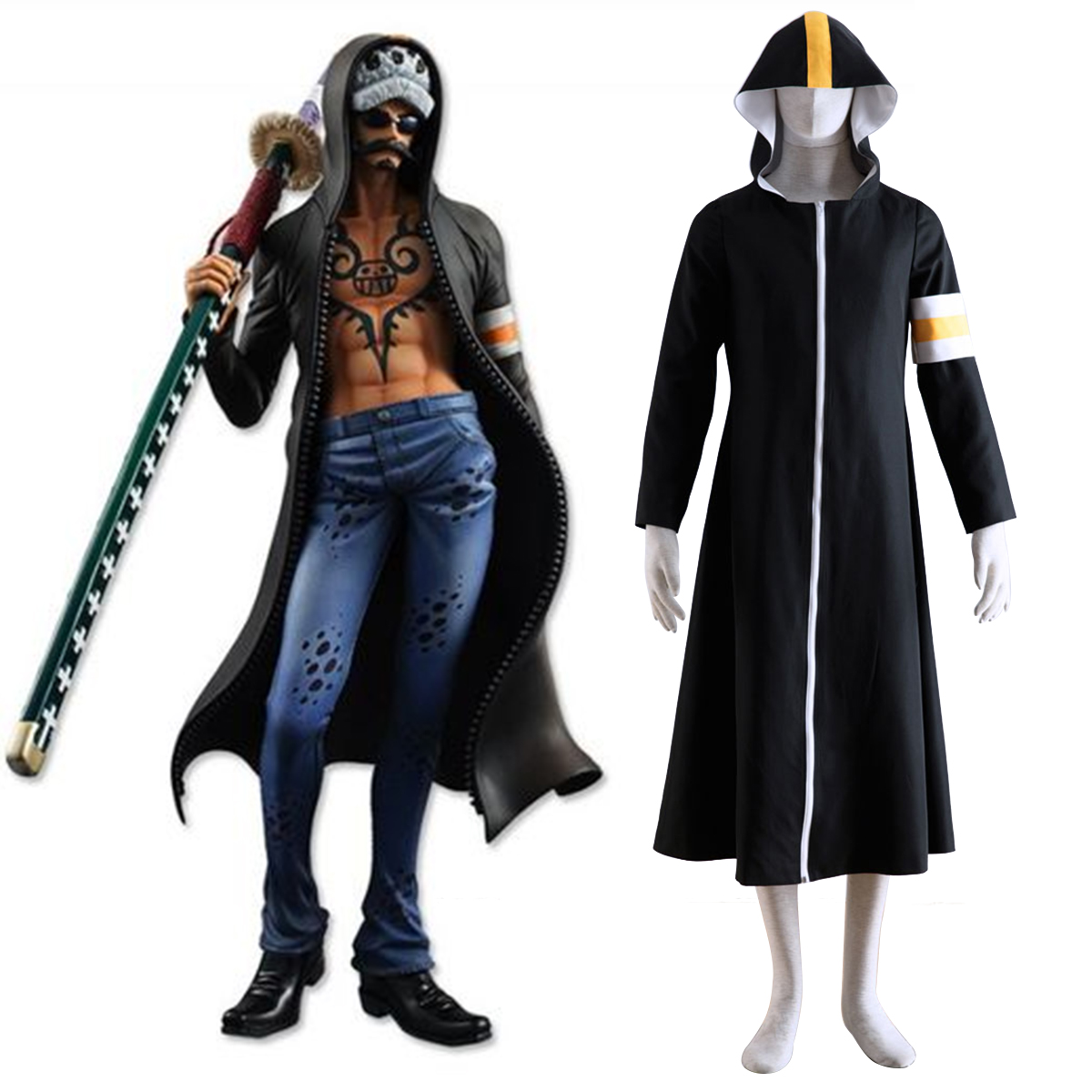 One Piece Surgeon of Death Trafalgar Law 1 Cosplay Kostymer Online Butikken