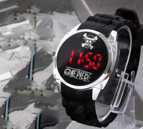 One Piece Tilbehør Ruffy logo LED berøringsskjerm ur