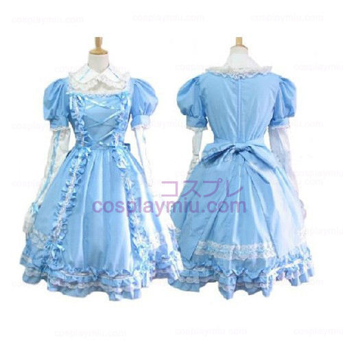 Søt Blå Maid Dress Lolita Cosplay Kostymer