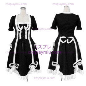 Svart Gothic Lolita Cosplay Kostymer