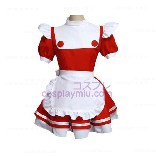 Rød-hvit Maid Uuniform Lolita Cosplay Kostymer