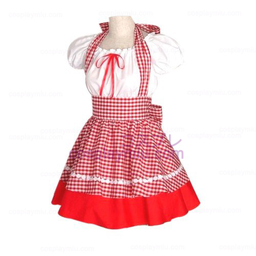 Cute Red Plaid Maid Cosplay Lolita cosplay kostyme