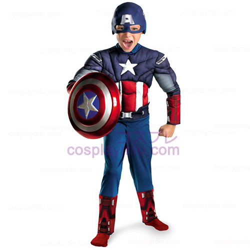 The Avengers Captain America Classic Muscle Chest Child Kostymer