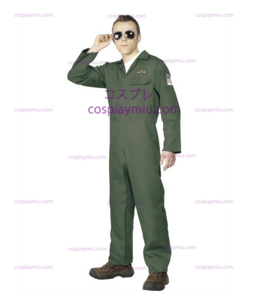 Voksen Mens Aviator Topgun Pilot Fancy Dress Kostymer