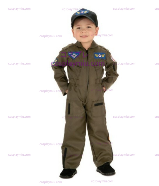 Kid Air Force Fighter Pilot Top Gun Halloween Kostymer
