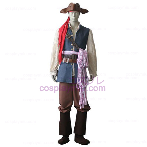 Pirates of the Caribbean Captain Jack Sparrow Cosplay Kostymer