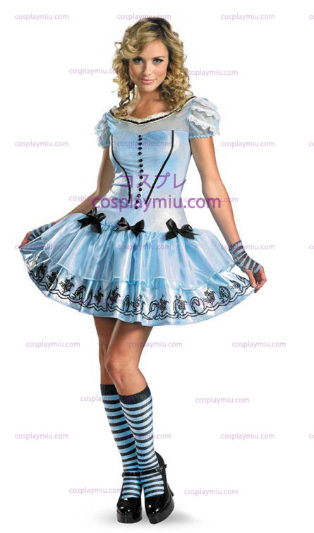 Sassy Blå Kjole Alice Kostymer
