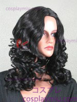 20 "Black Curly Midpart Cosplay Wig