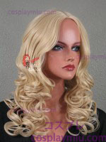 20 "Natural Blond Curly Midpart Cosplay Wig