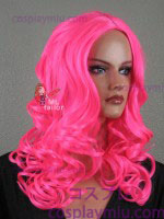 20 "Hot Pink Curly Midpart Cosplay Wig