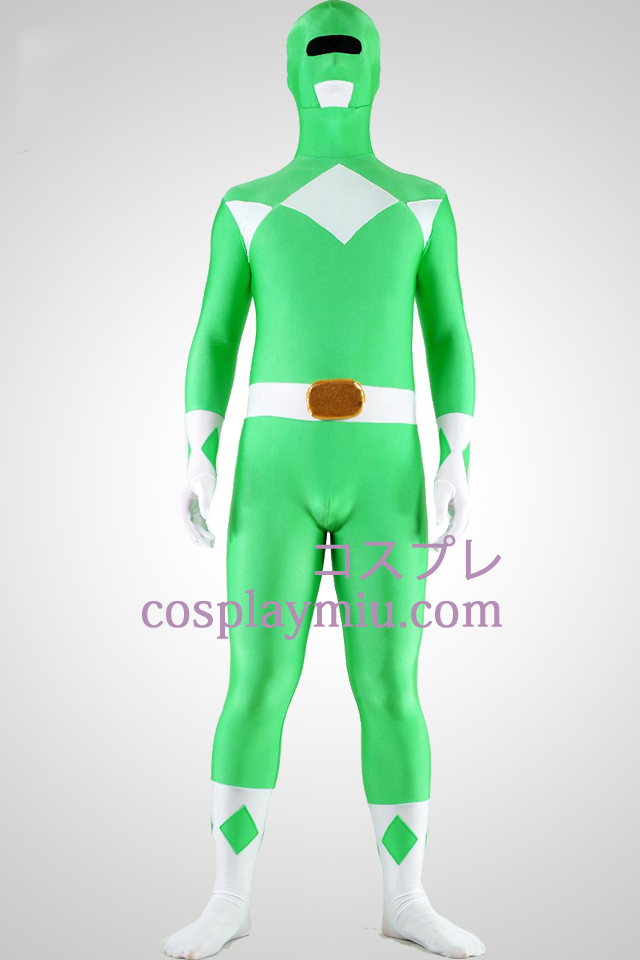 Mighty zentaiin Grønn Ranger Lycra Spandex Superhero Zentai Suit