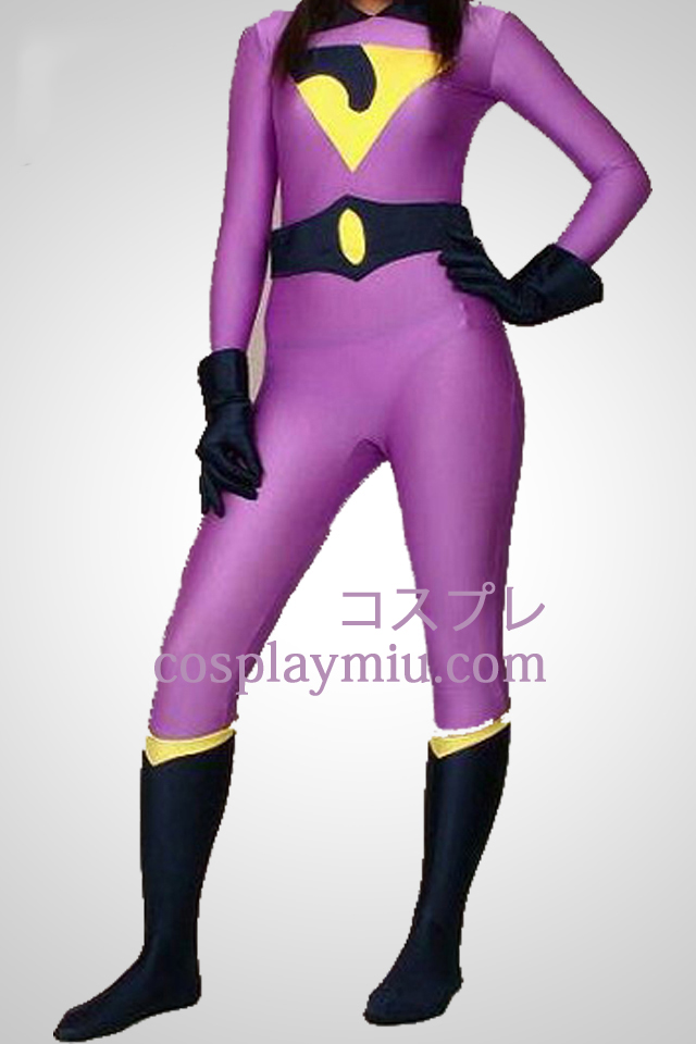 Purple Lycra Spandex Superhero Zentai Uten Hood