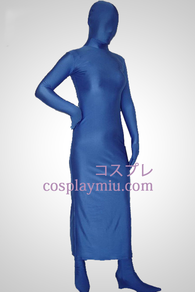 Blå Lycra Spandex Full Body Dress