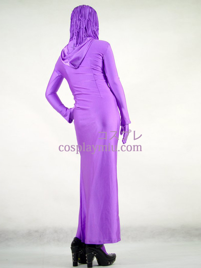 Purple Lycra Spandex Kvinne Zentai Med skjørt stil