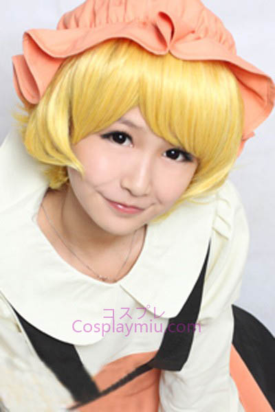 Touhou Prosjekt Aki Minoriko Cute Short Blond Bottom Cosplay parykk