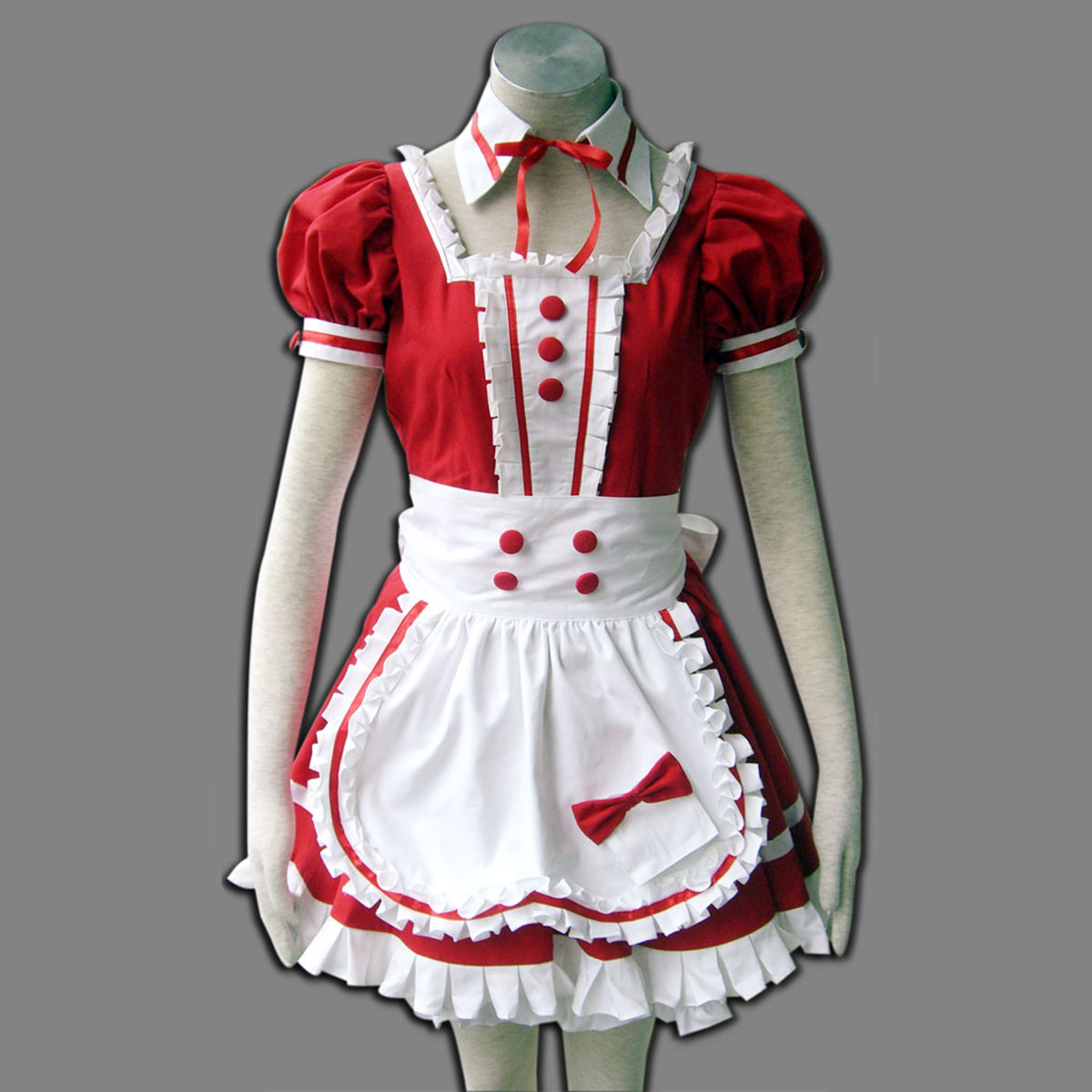 Rød Maid Uniform 6 Cosplay Kostymer Online Butikken