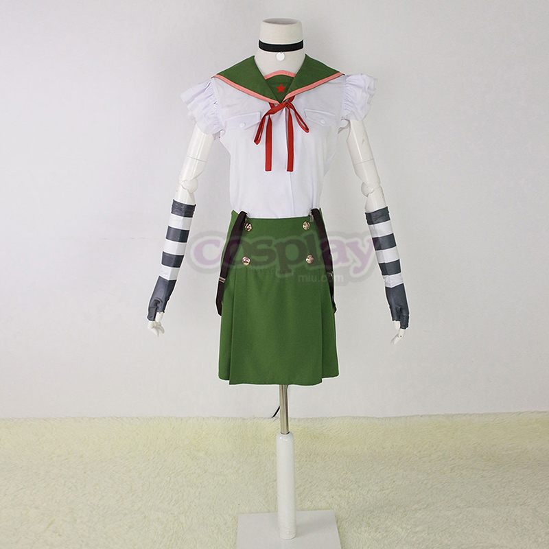 School-Live! Ebisuzawa Kurumi 1 Green Sailor Cosplay Kostymer Online Butikken