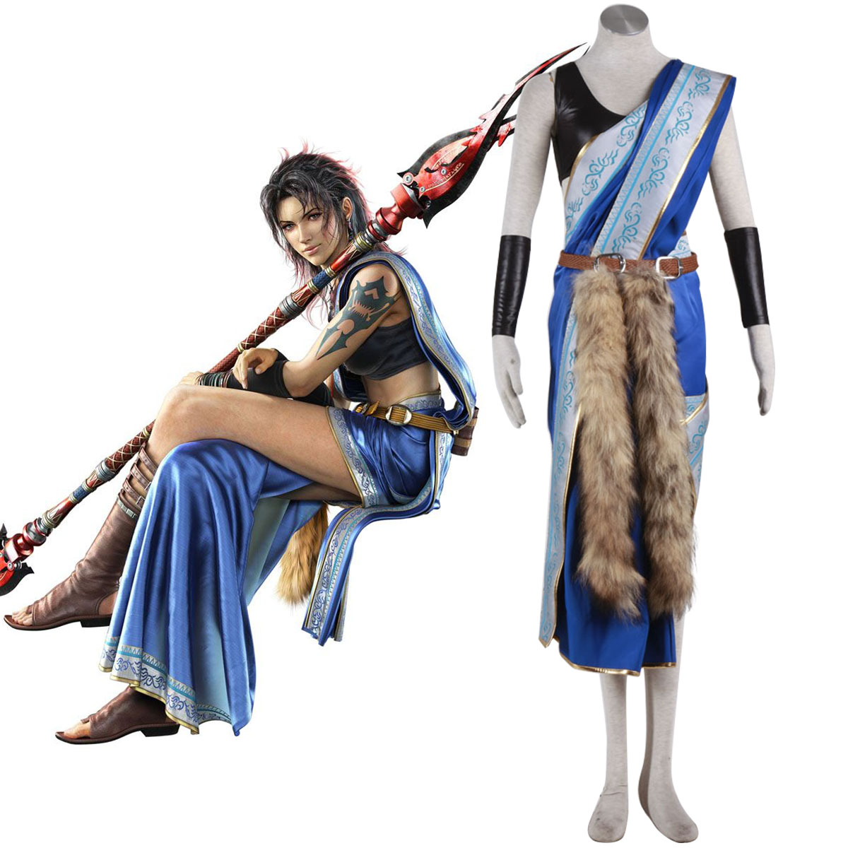 Final Fantasy XIII Oerba Yun Fang 1 Cosplay Kostymer Online Butikken