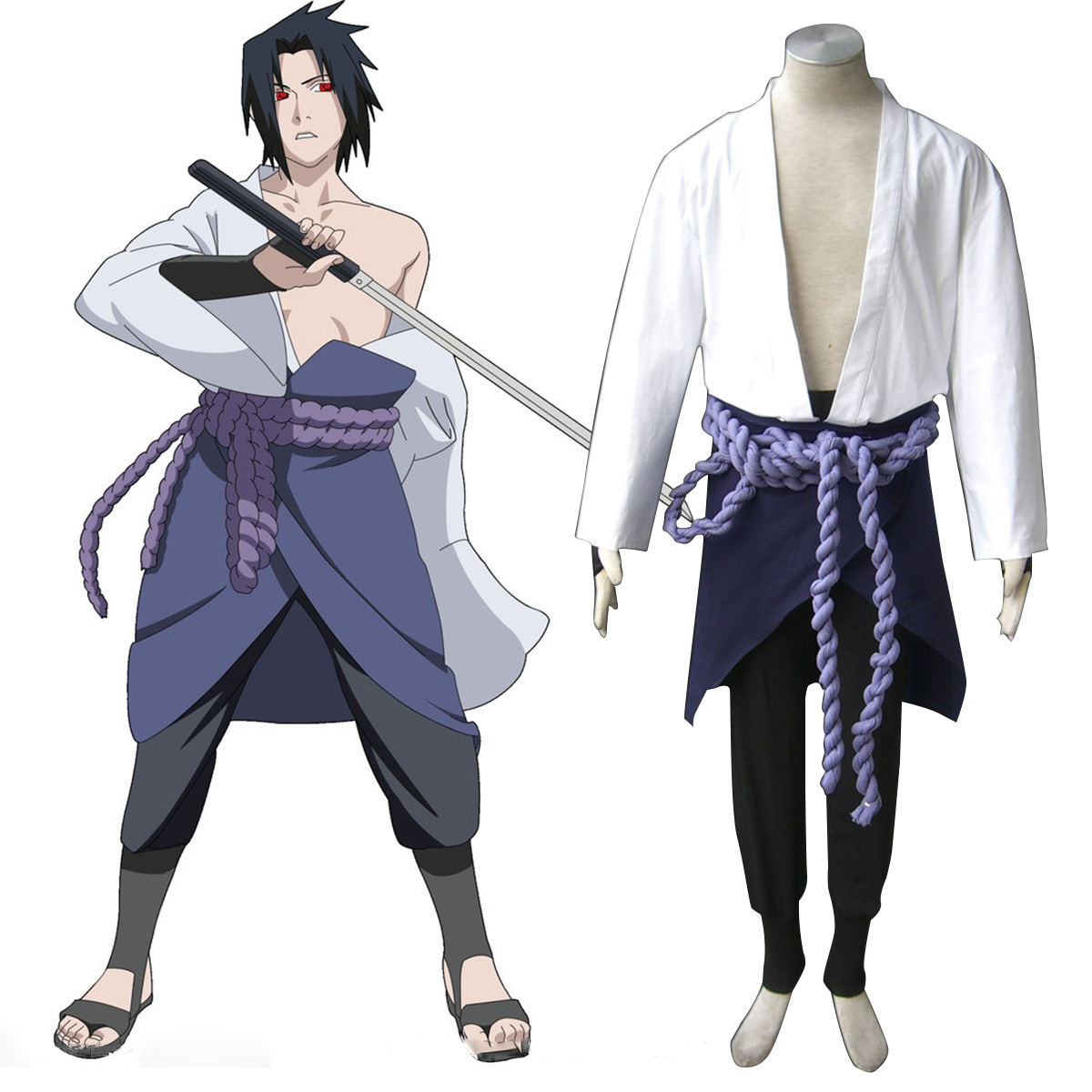 Naruto Shippuden Sasuke Uchiha 3 Cosplay Kostymer Online Butikken