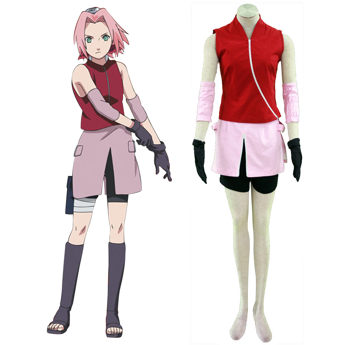 Naruto Shippuden Haruno Sakura 2 Cosplay Kostymer Online Butikken