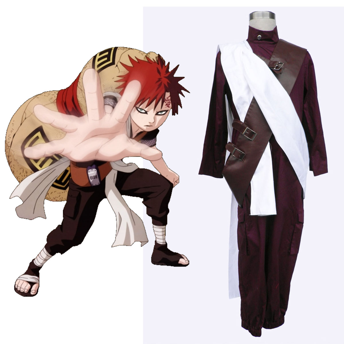 Naruto Gaara 3 Cosplay Kostymer Online Butikken