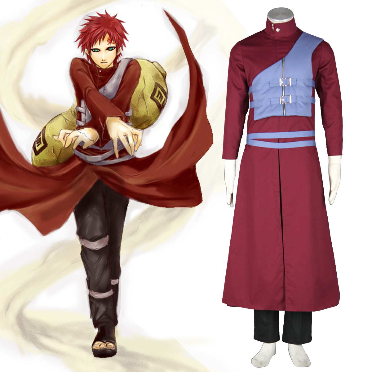 Naruto Shippuden Gaara 7 Cosplay Kostymer Online Butikken