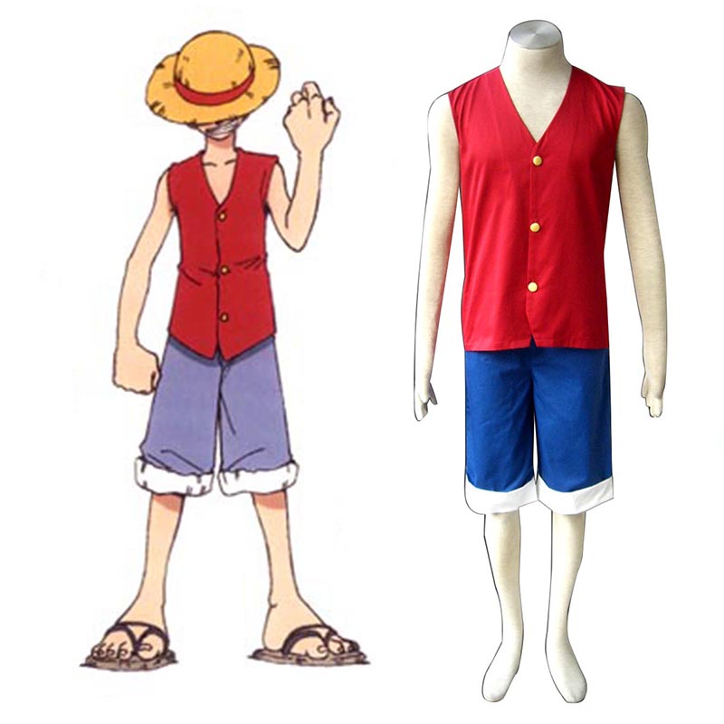 One Piece Monkey D. Luffy 1 Rød Cosplay Kostymer Online Butikken