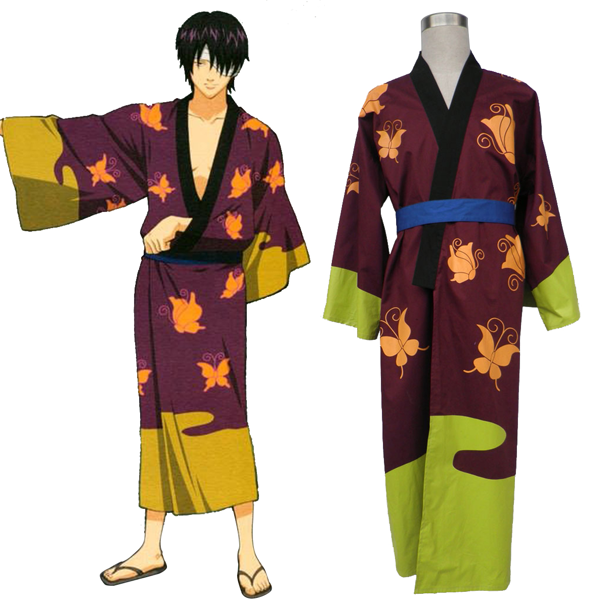 Gin Tama Takasugi Shinsuke 1 Kimono Cosplay Kostymer Online Butikken