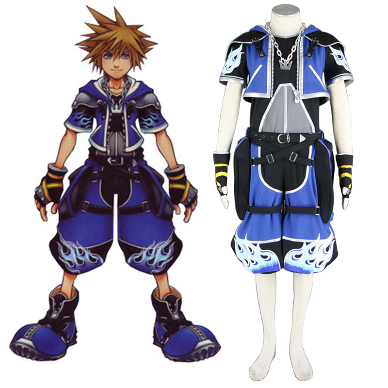 Kingdom Hearts Sora 2 Blå Cosplay Kostymer Online Butikken