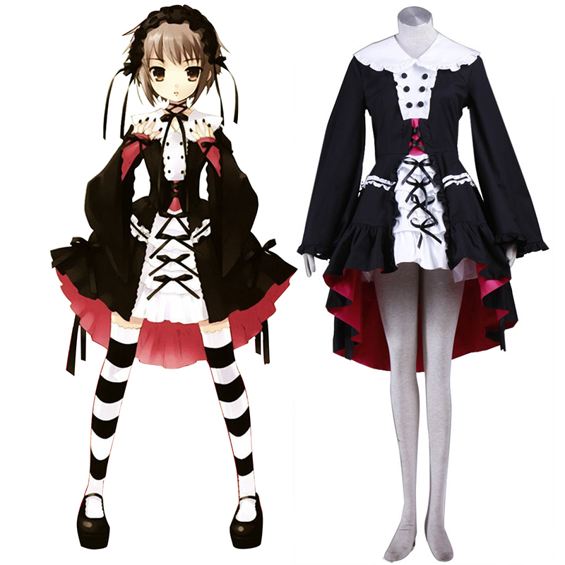 Haruhi Suzumiya Nagato Yuki 2 Lolita Cosplay Kostymer Online Butikken