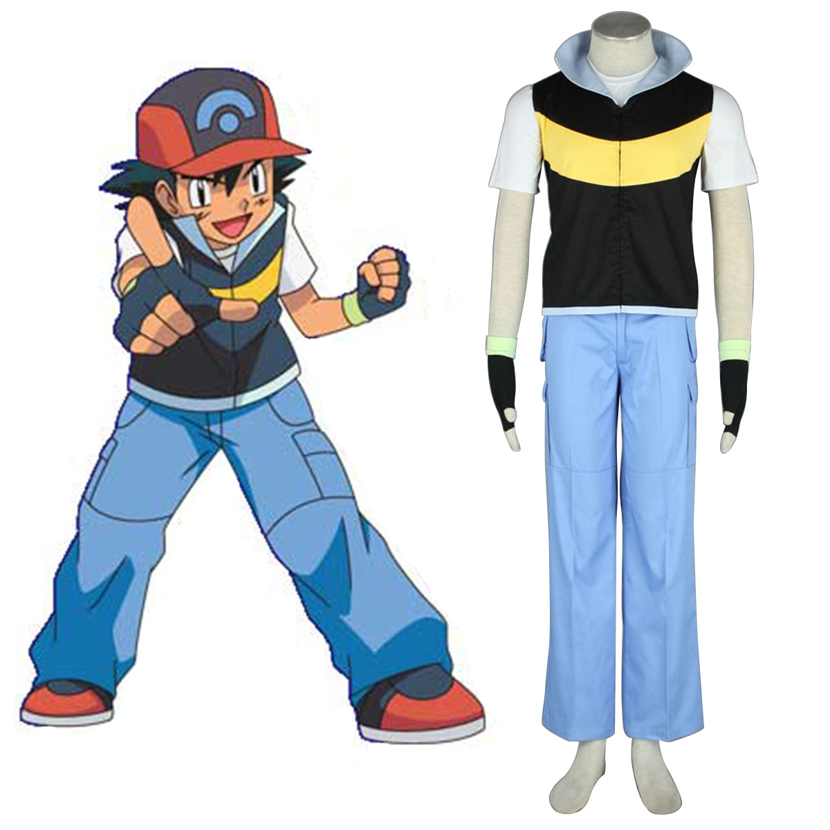 Pokémon Ash Ketchum 1 Cosplay Kostymer Online Butikken