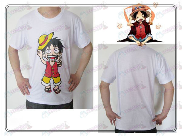 One Piece Tilbehør Ruffy T-skjorte (hvit)