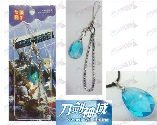 Sword Art Online Tilbehør Yui hjerte blå krystall Strap