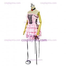 Chobits Chii Pink Dress Lolita Cosplay Kostymer