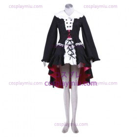 Haruhi Suzumiya Nagato Yuki Svart Maid Cosplay Lolita cosplay kostyme