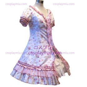 Hage Stil Pink Broken Flower Dress Lolita Cosplay Kostymer