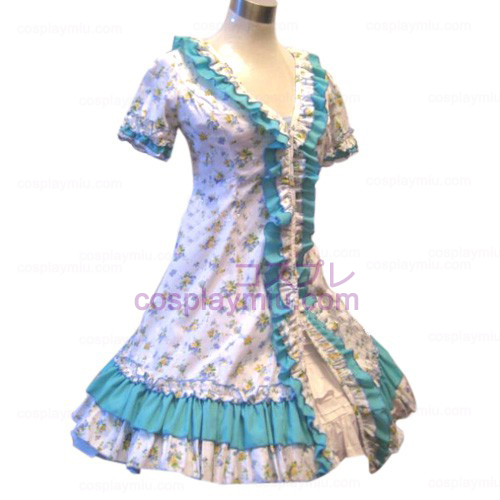 Hage Stil Blå Broken Flower Dress Lolita Cosplay Kostymer