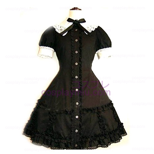 Black Lace Korsett Kjole Lolita Cosplay Kostymer