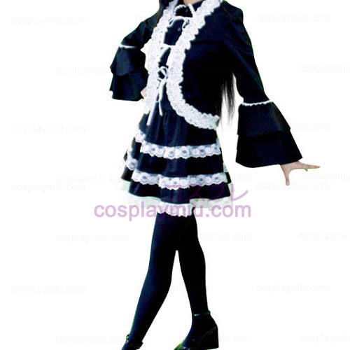 Svart Lolita Halloween Cosplay Kostymer
