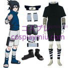 Naruto Uchiha Sasuke Cosplay kostyme - Svart Cape