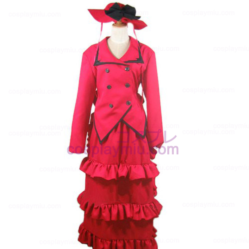 Svart Butler Madam Red Angelina Dalles Halloween Cosplay Kostymer