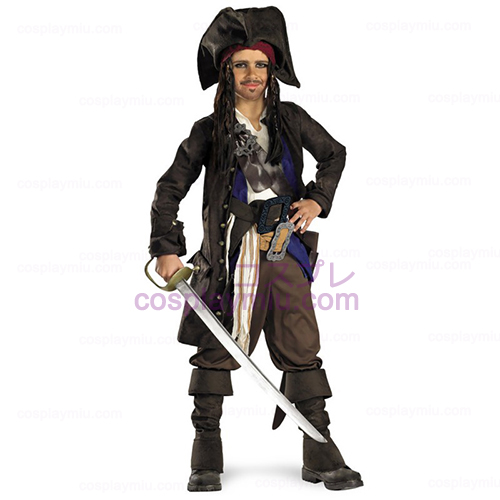 Pirates of the Caribbean - Kaptein Jack Sparrow Prestige Child Kostymer