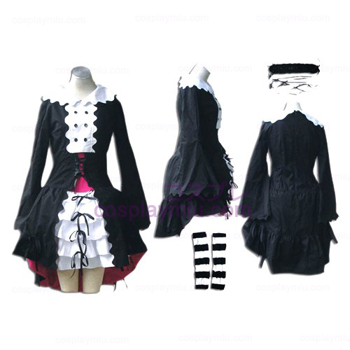 Haruhi Suzumiya Nagato Yuki Svart Maid Lolita Dress