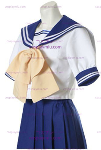 Blå og hvit korte ermer Sailor Skoleuniform