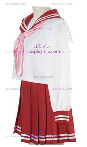 Halloween hvite og røde lange ermer Sailor Skoleuniform
