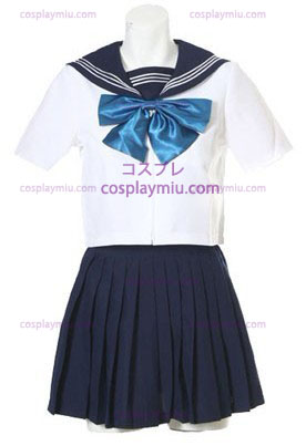 Korte ermer Sailor skoleuniform cosplay kostyme